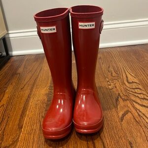Kids Red Hunter Rain Boots sz 2